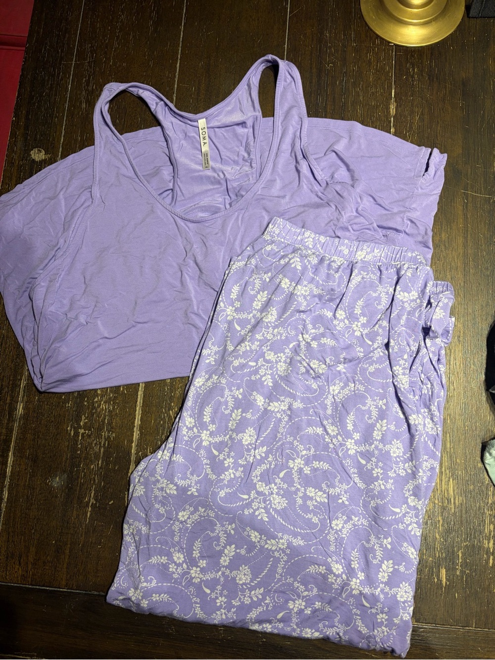 Soma Lilac Tank Top Crop PJ Set- Women's